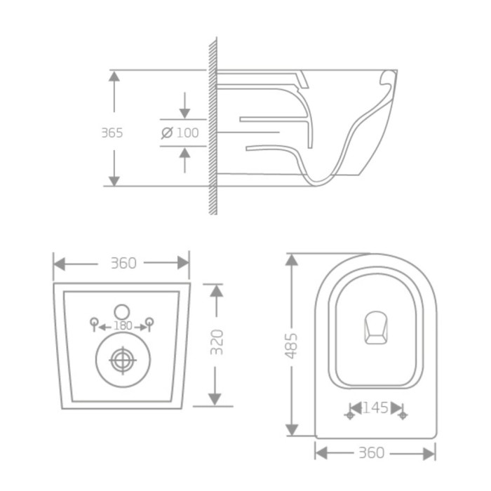 Унітаз підвісний Jay Rimless 485×360×320 мм, White, з сидінням Slim Duroplast/ Soft-close/ Quick Relase QT07335177RW Qtap