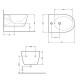 Біде підвісне Qtap Robin 515x370x350 мм, Marble QT13551381GMR