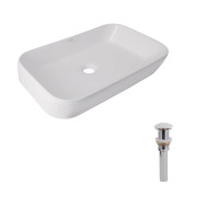 Комплект Qtap Scorpio: Раковина накладна 550x390x120 мм, White, прямокутна + Донний клапан Pop-up PU02