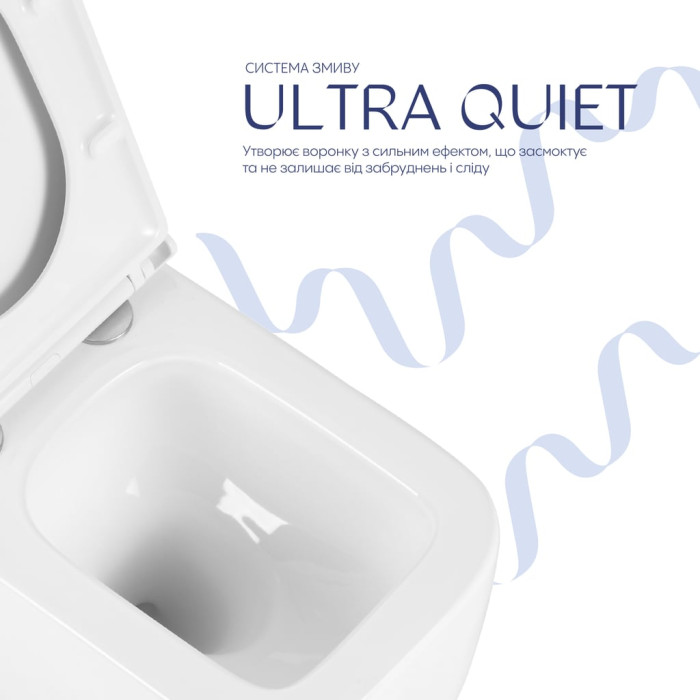 Унітаз підвісний Qtap Gemini Ultra Quiet 485×340×350 мм, White, з сидінням Slim Duroplast / Soft-close / Quick Release QTTAU26W49119