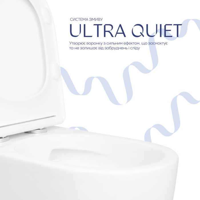 Унітаз підлоговий Qtap Evia Ultra Quiet 630×350×795 мм з сидінням Soft-close, White QTEVI27W49258