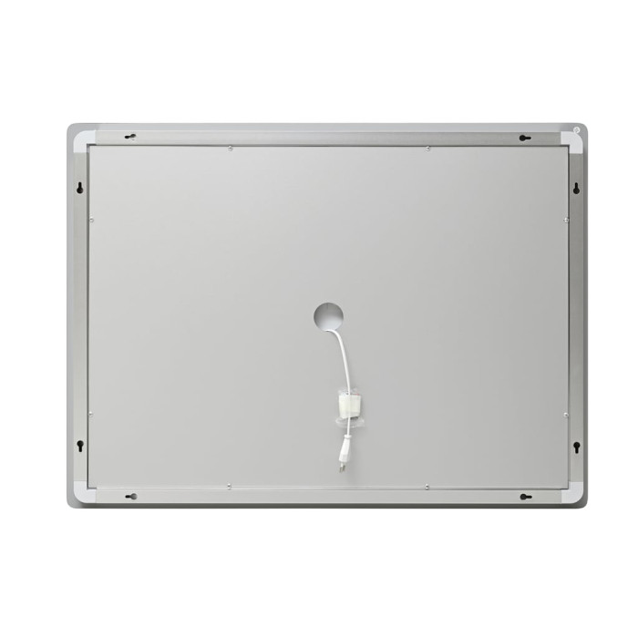 Дзеркало Lidz Kubis (KU2) 1000х800 з годинником, з LED-підсвічуванням Touch, з антизапотіванням, з димером, рег. яскравості LDKU1000800CL49282