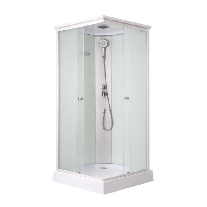 Душовий бокс Lidz Kubis SB90x90.SAT.LOW.FR, скло Frost 4 мм