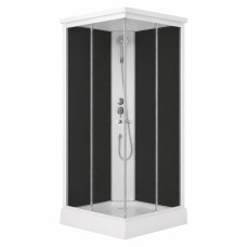 Душовий бокс Lidz Kubis SB90x90.SAT.LOW.GR, скло тоноване 4 мм