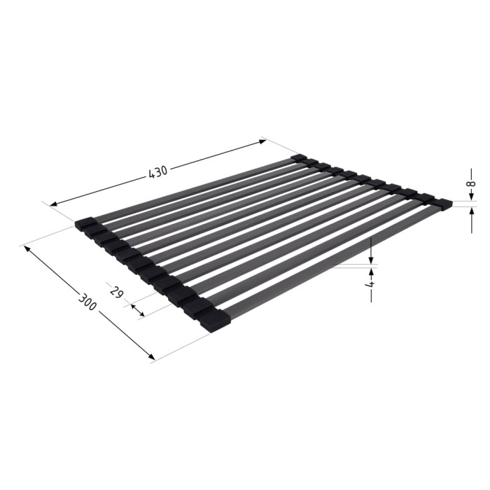 Сушарка на кухонну мийку Lidz Acsis LA14 Black, плоска основа, для посуду 430х300 мм LDACSLA14BLM49768