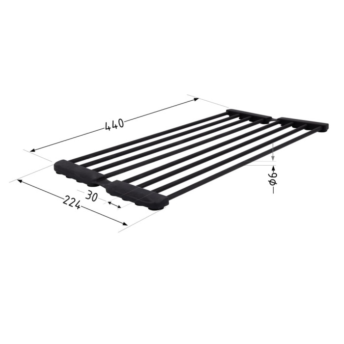 Сушарка на кухонну мийку з присоскою Lidz Acsis LA09 Black, кругла основа, для посуду 440х224 мм LDACSLA09BLM49777