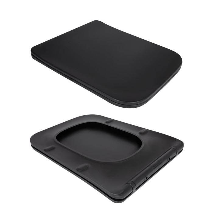 Унітаз підвісний Qtap Gemini Ultra Quiet 485×340×350 мм, Matt Black, з сидінням Slim Duroplast / Soft-close / Quick Release QTGEM28BLM50505