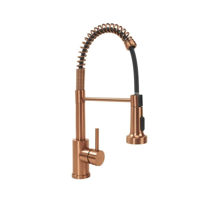 змішувач для кухні Rea Colin з пружиною та висувним виливом brushed copper (REA-B5459)