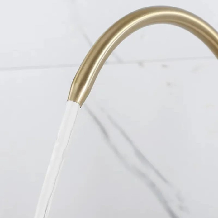 змішувач для кухні Rea Eco Fresh з висувним виливом, brushed gold (REA-B7596)