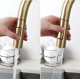 змішувач для кухні Rea Eco Fresh з висувним виливом, brushed gold (REA-B7596)