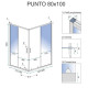 душова кабіна Rea Punto 80x100 black безпечне скло, прозоре (REA-K4806)