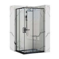 душова кабіна Rea Punto 80x100 black безпечне скло, прозоре (REA-K4806)