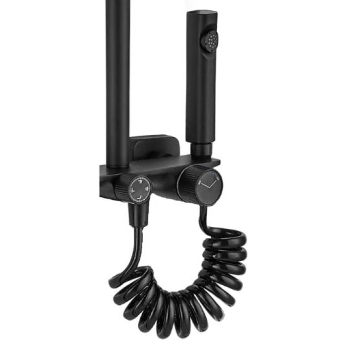 душова система з термостатом Rea Helix black (REA-P6618)