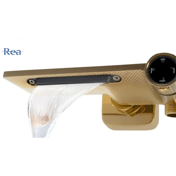 душова система з термостатом Rea Helix gold (REA-P6619)