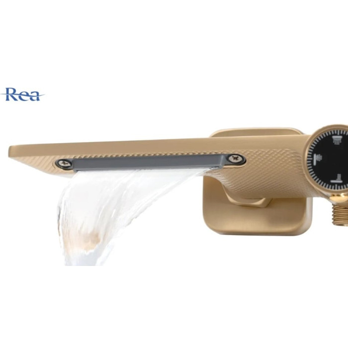 душова система з термостатом Rea Helix brush gold (REA-P6621)
