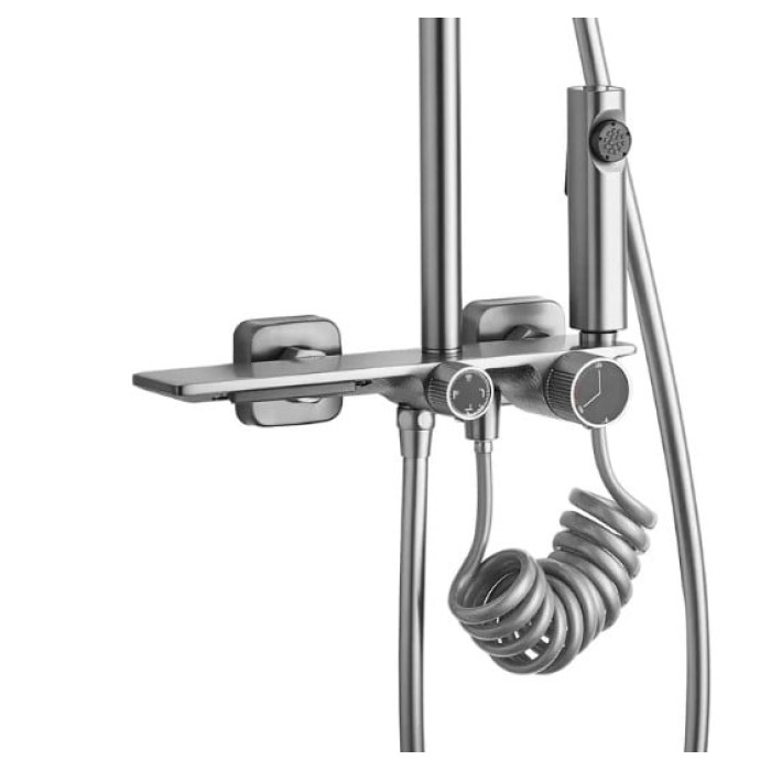 душова система з термостатом Rea Helix brushed nickel (REA-P6622)