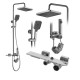 душова система з термостатом Rea Helix brushed nickel (REA-P6622)