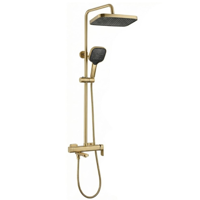 душова система для ванни та душу Rea Arlo brush gold (REA-P7441)