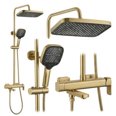 душова система для ванни та душу Rea Arlo brush gold (REA-P7441)