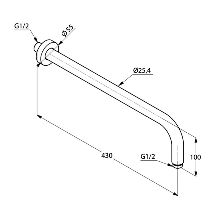 665140500 A-QA/Freshline Тримач-400 верхнього душу (1 сорт)