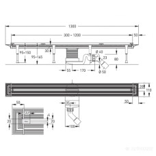 704353 Advantix Vario Душовий лоток з вставкою мат. 300-1200mm (1 сорт)