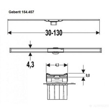 154.451.KS.1 CleanLine20 Кришка душового канала, L30-130см (1 сорт)