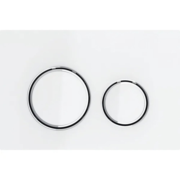 115.884.SI.1 Sigma50 round  Клавіша змиву, подвійний змив, біле скло (1 сорт)
