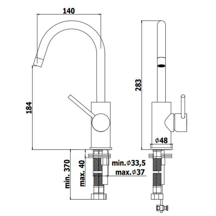 LIG078CR LIGHT Змішувач для раковини, без донного клапану, хром (1 сорт)