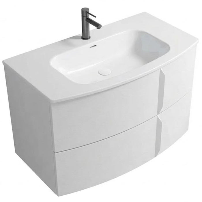 C0073311 (126477+123067) Тумба WAVE 80 на 2 ящики, білий матовий + раковина керамічна Trend (1 сорт)