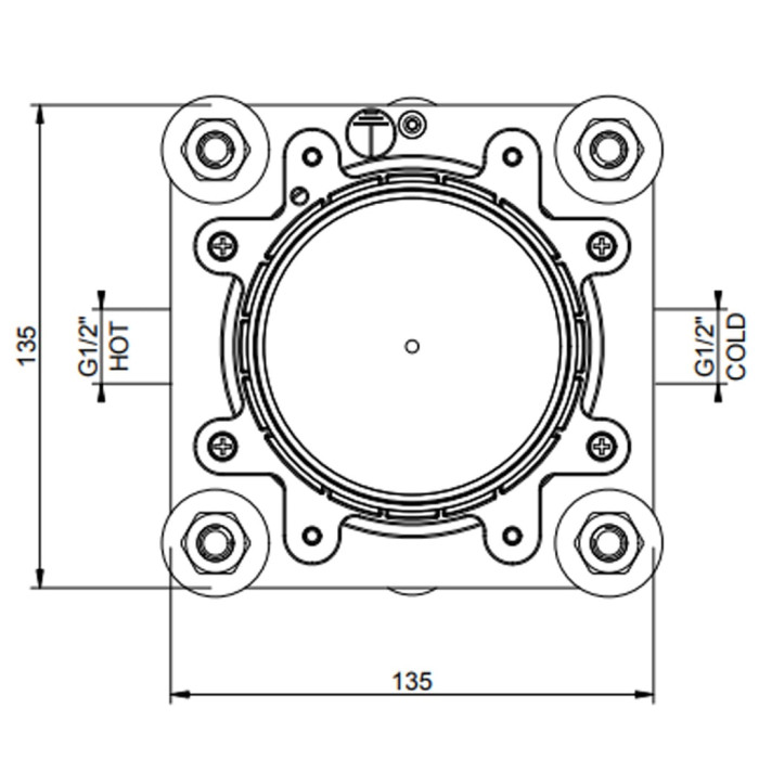 63215-239 OUTDOOR Внутрішня частина для душ.системи, Steel Brushed (1 сорт)
