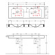 3536 01  Cento раковина 140x45 з 2 отв, білий (1 сорт)
