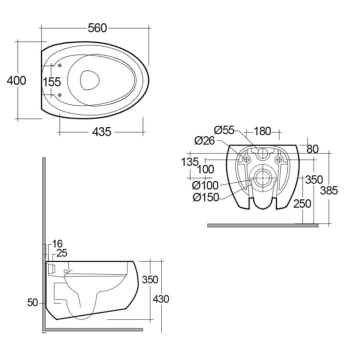CLOSC3901WH + CLOWC1446AWHA CLOUD Унітаз підвісний з кришкою Duroplast, SLIM, Soft Close, Quick Release, безобідковий, білий глянець (1 сорт)