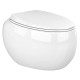 CLOSC3901WH + CLOWC1446AWHA CLOUD Унітаз підвісний з кришкою Duroplast, SLIM, Soft Close, Quick Release, безобідковий, білий глянець (1 сорт)