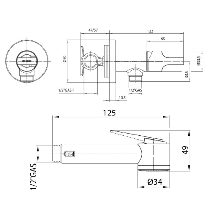 E34003B00073015  PALOMA-FLAT Гігієнічний душ  в комплекті зі змішувачем та шлангом 125 см, чорний матовий (1 сорт)