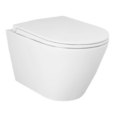 RST23500A+RSTSC3901500 FEELING Унітаз підвісний з кришкою SLIM Duroplast, Soft Close, Quick release, безобідковий, білий матовий (1 сорт)