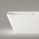 VAQUAWAS/00 QUADRO WALL Ванна пристінна 160х76 см з литого (штучного) каменю Silkstone, з інтегрованим сифоном, колір білий мат (1 сорт)