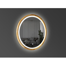 Perfection Slim Дзеркало з підсвіткою LED дуб натуральний 850мм (аурна,фронтальна,сенсорна (1 сорт)