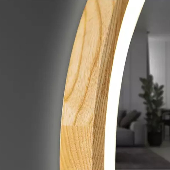 Perfection Slim Дзеркало з підсвіткою LED дуб натуральний 750мм (аурна,фронтальна,сенсорна) (1 сорт)