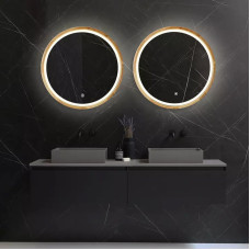 Perfection Slim Дзеркало з підсвіткою LED дуб натуральний 650мм (аурна,фронтальна,сенсорна) (1 сорт)