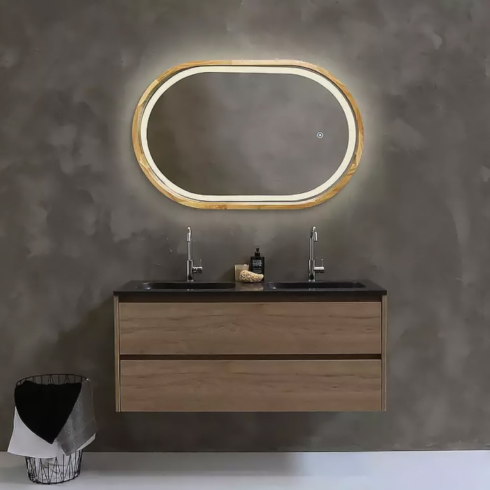 Freedom SLim LED дзеркало з підсвіткою, (аура,фронт,сендим)дуб натуральний, 500мм*800мм (1 сорт)