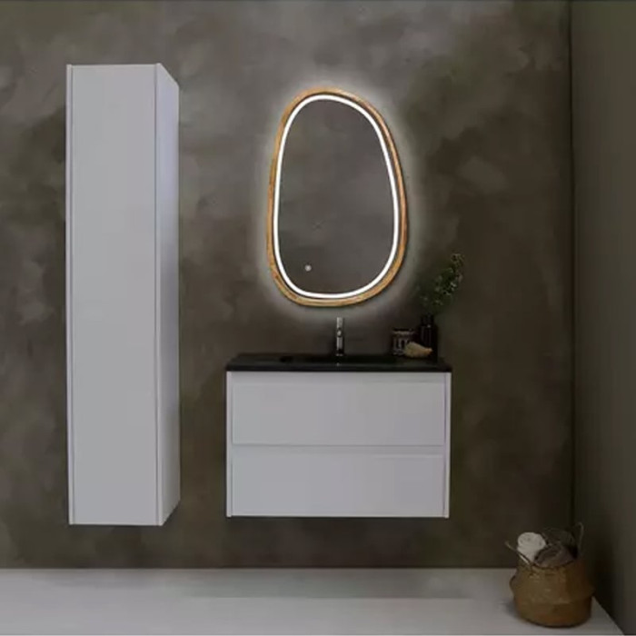 Dali дзеркало асиметричне 500*800мм, LED, (аура,фронт,сендим) дуб натуральний (1 сорт)