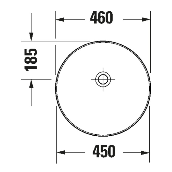 266146HB79 Vitrium Раковина накладна діаметр 460 з 1 отв. для змішувача,без переливу,Blue Matt (1 сорт)