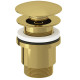 10426N0-00 KLUDI PLUS Донний клапан push open, Донний клапан PUSH-OPEN для раковин з отвором для переливу, брашоване золото (1 сорт)