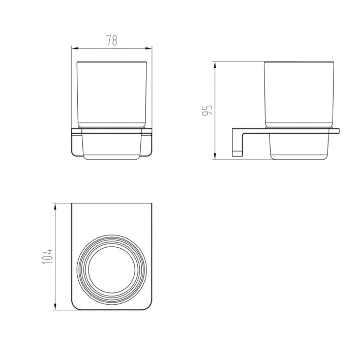 4030120B DO IT Склянка з тримачем, чорний мат (1 сорт)