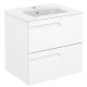 C0072604 (125617+126222) Тумба VITALE 60 на 2 ящики, білий + раковина керамічна Enzo, білий глянець (1 сорт)