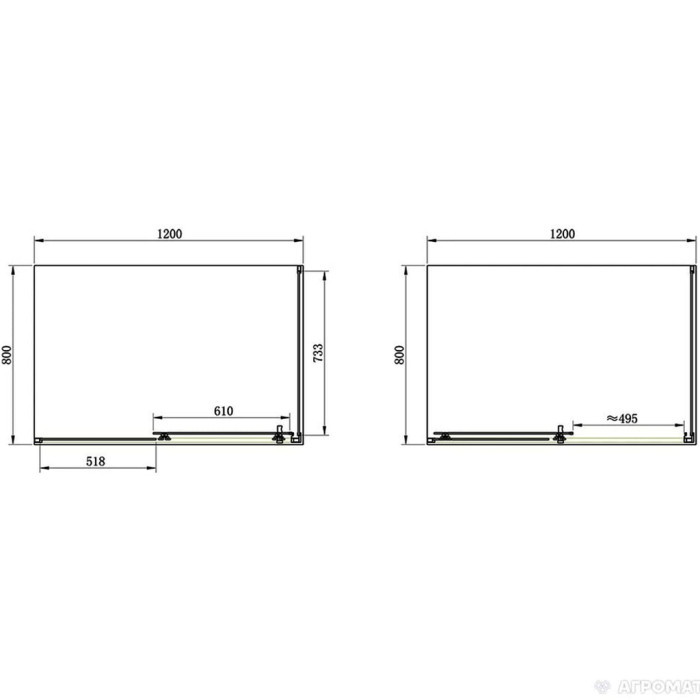 SHRC55126 PRIMERA PL FRAME Душова кабіна, розсувна - 120*80 реверсивна- хром/прозоре скло (1 сорт)