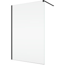 STR4PA61000607  WALK-IN EASY Душова фіксована перегородка 1000*2000, скло 6 мм,  прозоре, профіль чорний мат (1 сорт)