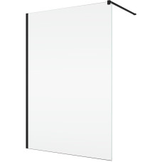 STR4PA61200607  WALK-IN EASY Душова фіксована перегородка 1200*2000, скло 6 мм,  прозоре, профіль  чорний мат (1 сорт)