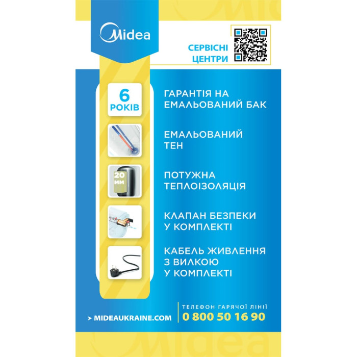 Водонагрівач MIDEA D80-15F1(D) (1 сорт)
