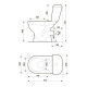 K03-071 Компакт 901 MERIDA 031 3/6 TS PP METAL HINGES UA з поліпропіленовим сидінням з мет.кріпл., косий випуск, нижній підвід води, білий глянець ( CCKZ1016600001 ) (1 сорт)